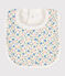 Bavoir unitaire fleurs en coton blanc MARSHMALLOW/blanc MULTICO