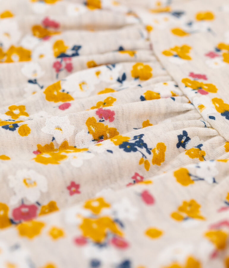 Combinaison longue b&eacute;b&eacute; fille beige MONTELIMAR/blanc MULTICO