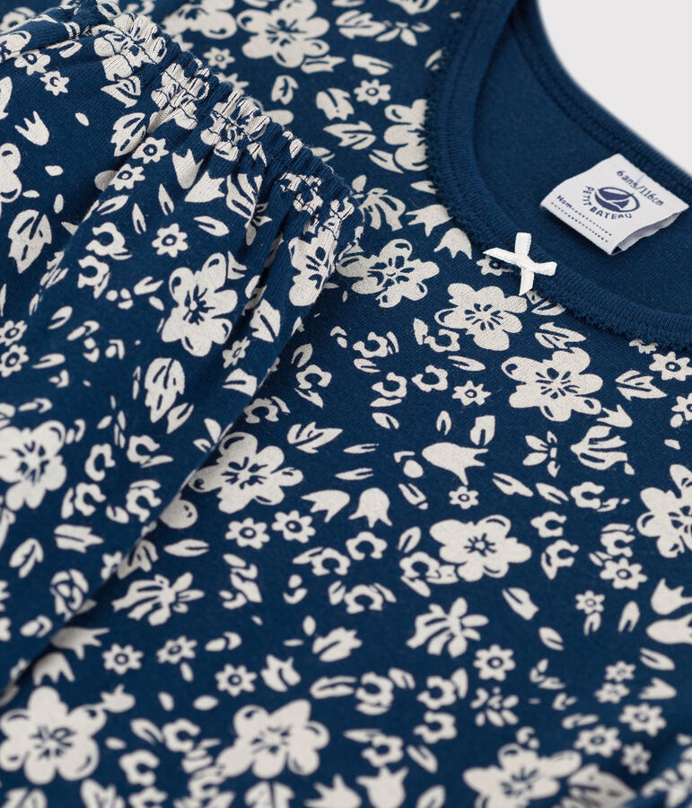 Pyjacourt fleur petite fille en coton INCOGNITO/ MARSHMALLOW