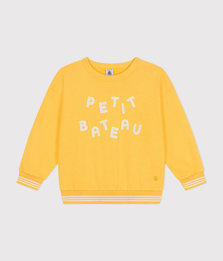 Sweatshirt en molleton enfant fille / gar&ccedil;on jaune DAISY