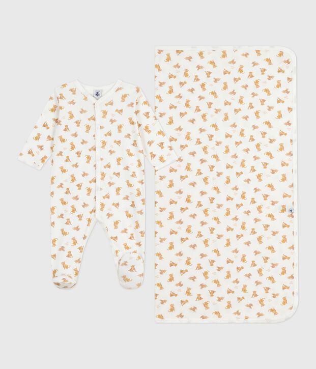 Lot cadeau b&eacute;b&eacute; en coton imprim&eacute; l&eacute;opards multicouleur