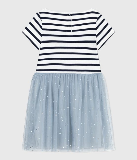 Robe enfant en coton manches courtes rayée CO2/ MULTICO