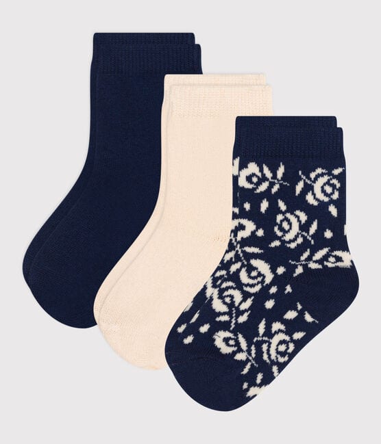 3 paires de chaussettes en coton fleurs bébé variante 1