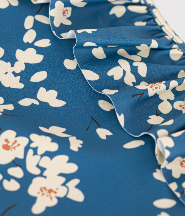 Maillot de bain 1 pi&egrave;ce imprim&eacute; enfant fille bleu/multicouleur