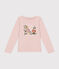 Tee-shirt manches longues en côte enfant fille rose SALINE