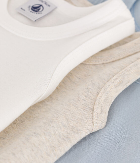 Lot de 3 bodies sans manches en coton uni bébé variante 1