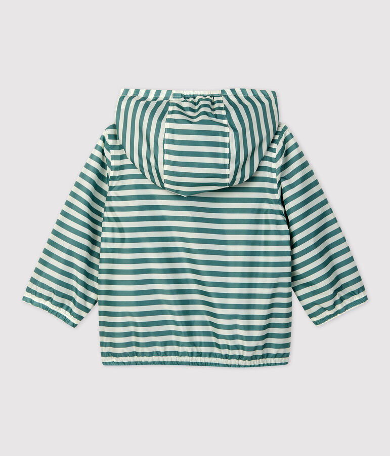 Coupe vent en polyester recycl&eacute; b&eacute;b&eacute; vert BRUT/blanc AVALANCHE