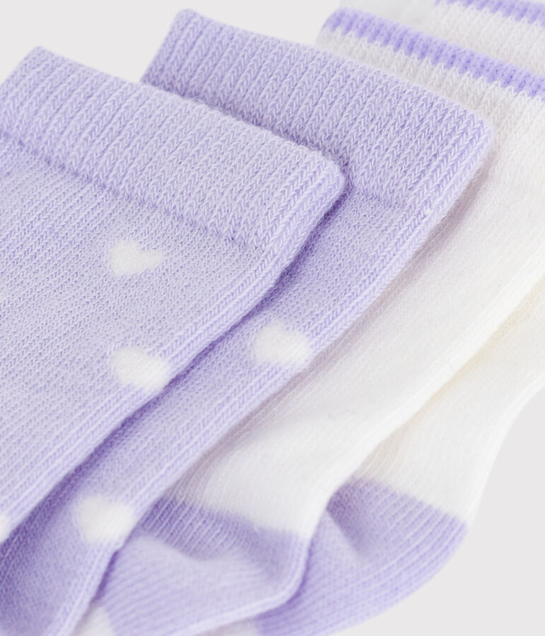 2 paires de chaussettes b&eacute;b&eacute; en coton imprim&eacute; c&oelig;urs variante 1