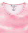 Tee shirt manches longues coton et laine pour femme rose CHEEK/blanc MARSHMALLOW