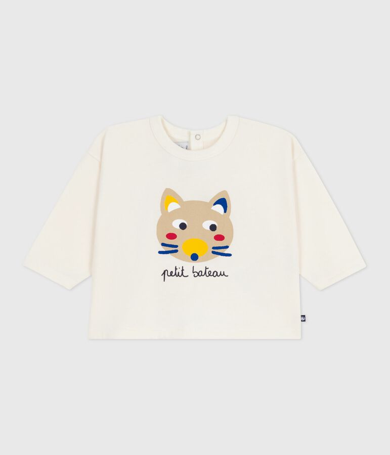 Tee-shirt b&eacute;b&eacute; en coton &agrave; manches longues MILK/ MULTICO
