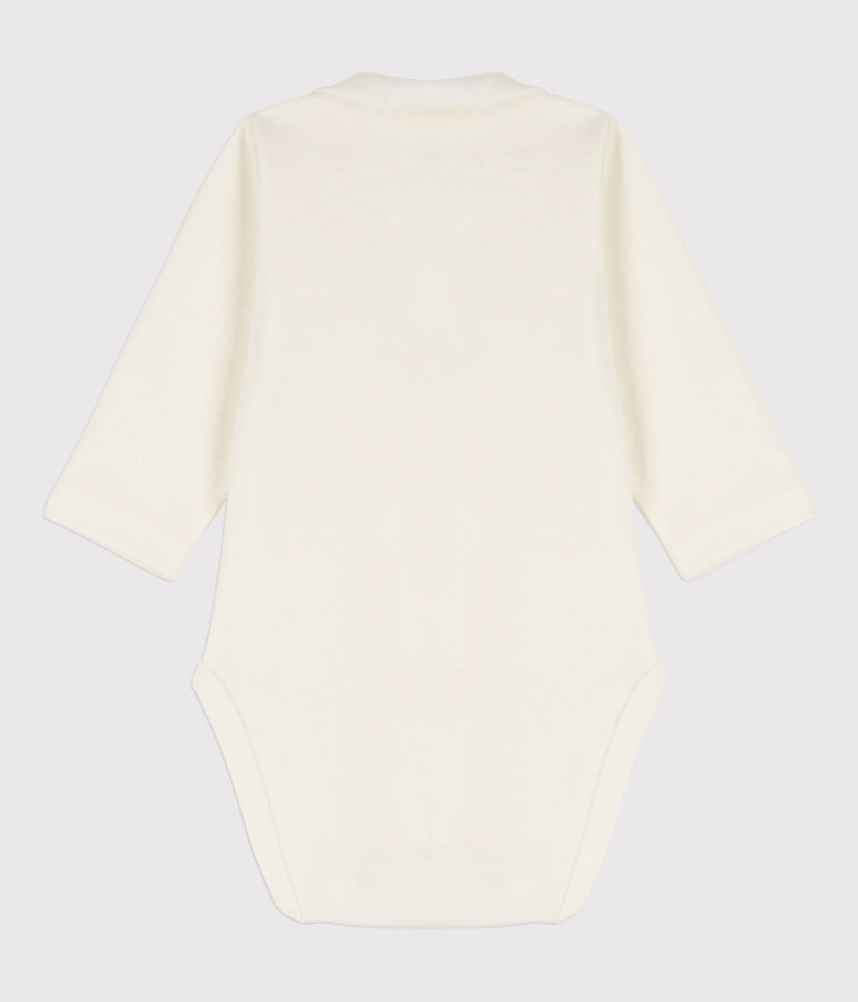Body blanc &agrave; col b&eacute;b&eacute; en coton biologique blanc MARSHMALLOW