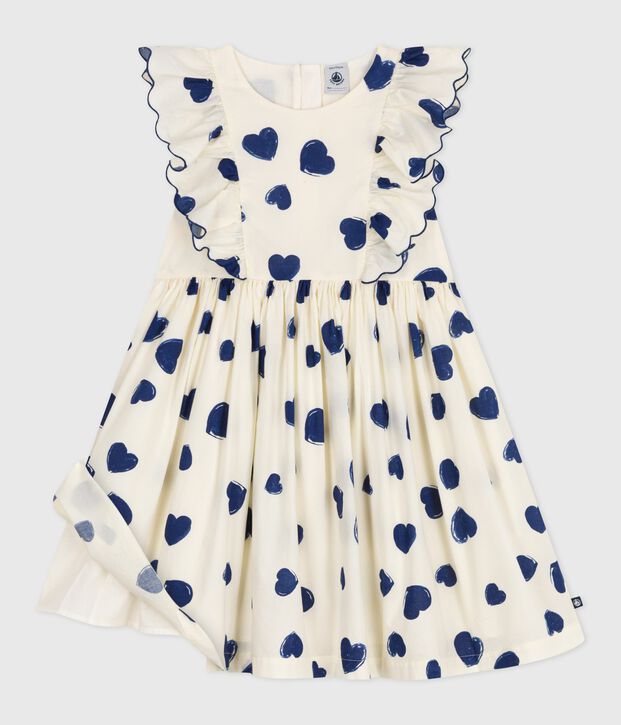 Robe enfant sans manche en coton bleu/bleu