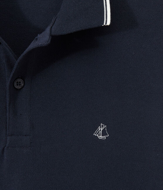 Polo manches courtes homme bleu SMOKING