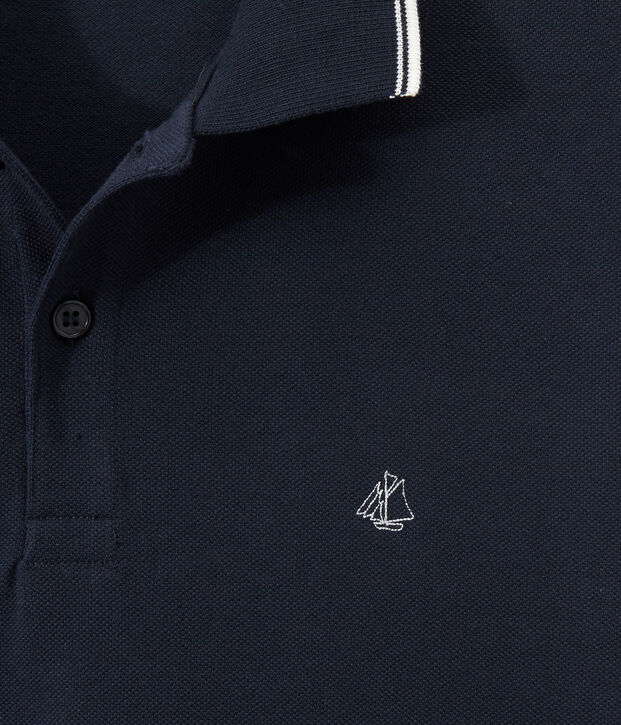 Polo manches courtes homme bleu