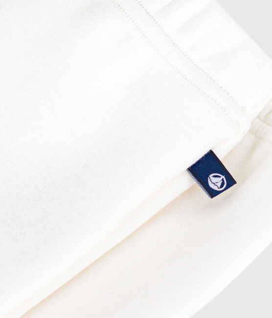 Pantalon bébé en coton doux et chaud uni écru MILK