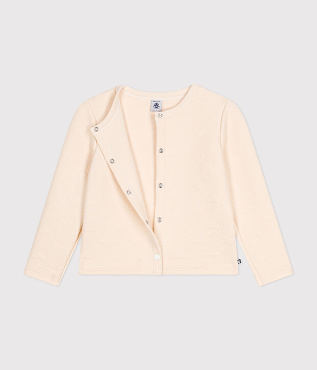 Cardigan en tubique enfant fille &eacute;cru