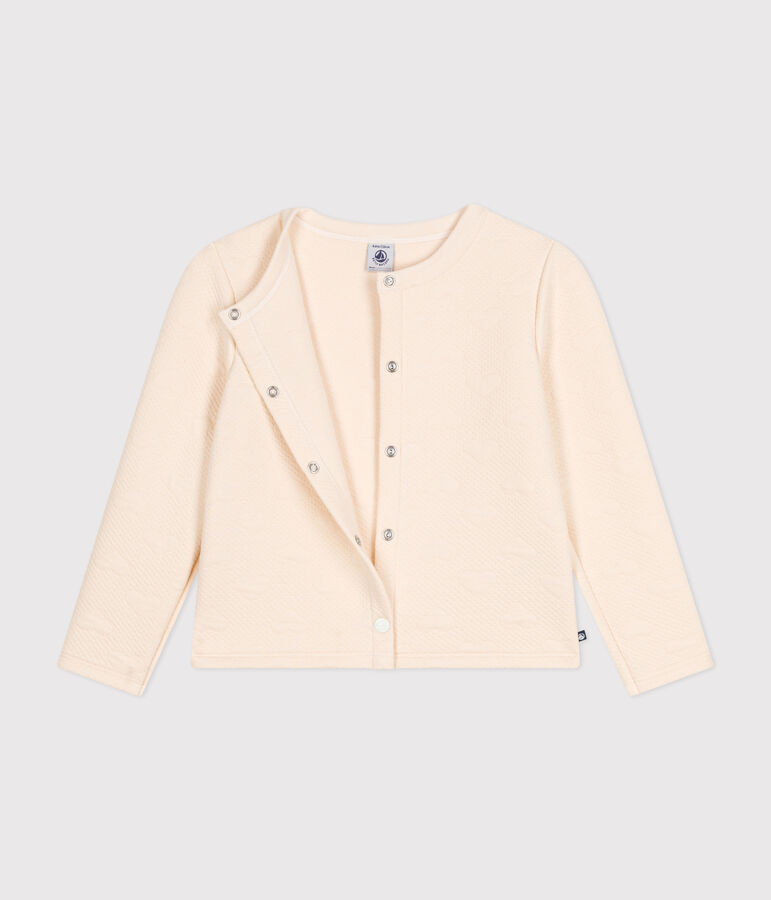 Cardigan en tubique enfant fille &eacute;cru AVALANCHE