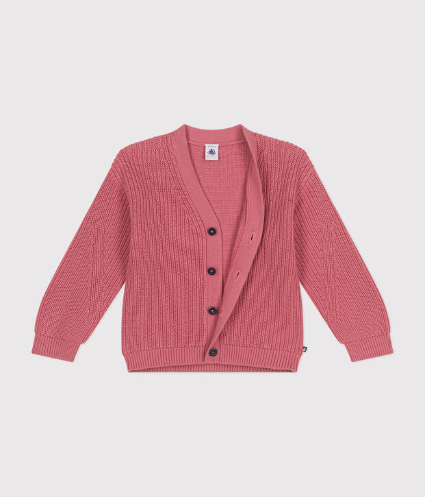 Cardigan en coton enfant fille rose
