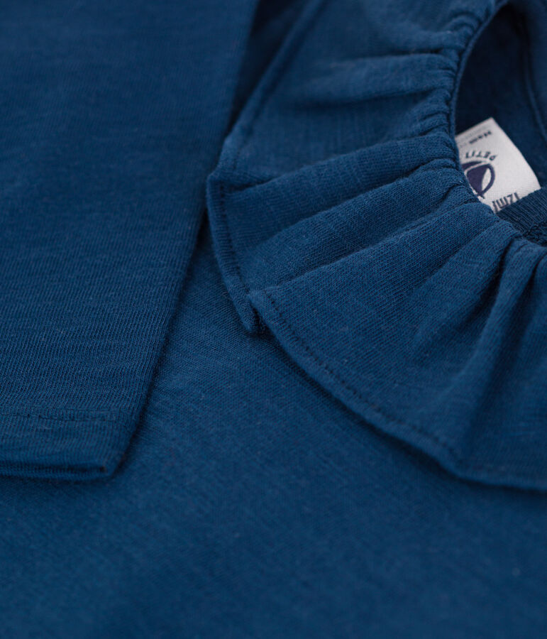 Blouse manches longues en jersey flamm&eacute; b&eacute;b&eacute; bleu INCOGNITO