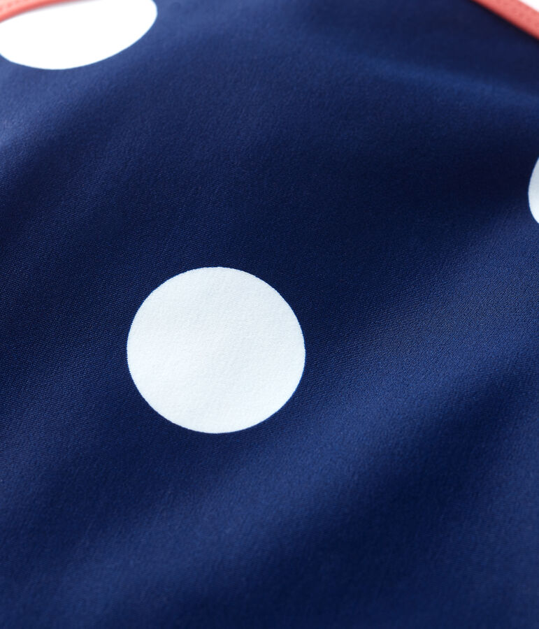 Maillot de bain 1 pi&egrave;ce en mati&egrave;re recycl&eacute;e b&eacute;b&eacute; bleu MEDIEVAL/blanc MARSHMALLOW