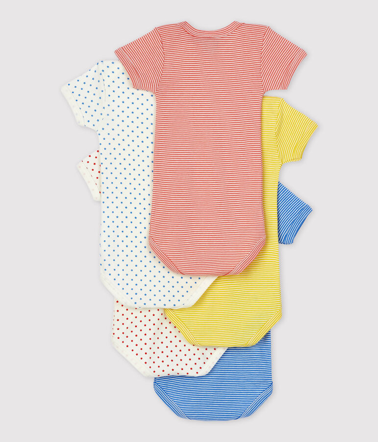 Lot de 5 bodies &agrave; rayures manches courtes en coton variante 1