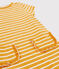 Robe manches courtes enfant fille jaune BOUDOR/blanc MARSHMALLOW