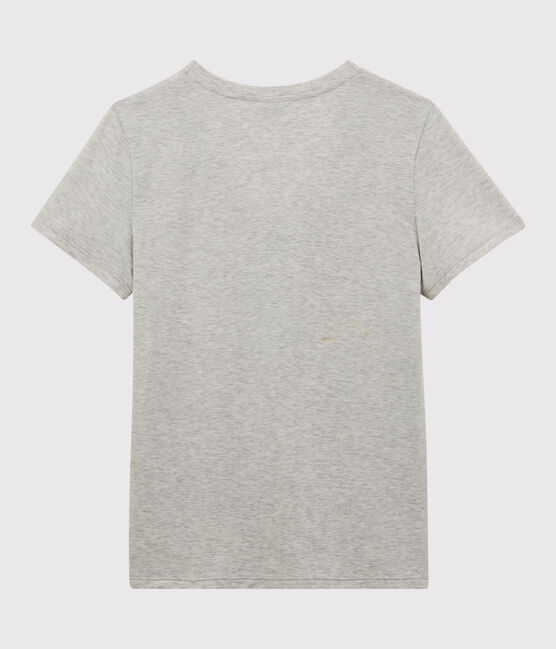 Tee-shirt LE DROIT col V en coton Femme gris BELUGA CHINE