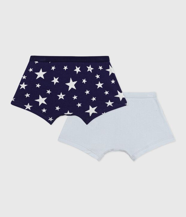 Lot de boxers enfant en coton &agrave; ceinture collet&eacute;e imprim&eacute; &eacute;toiles multicouleur