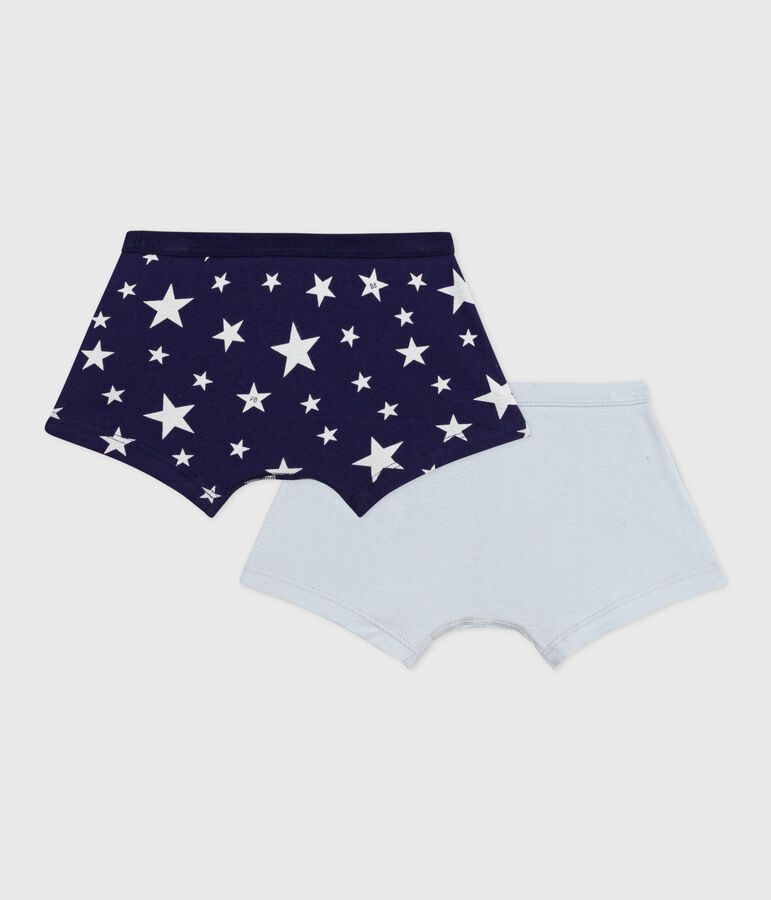 Lot de boxers enfant en coton &agrave; ceinture collet&eacute;e imprim&eacute; &eacute;toiles variante 1