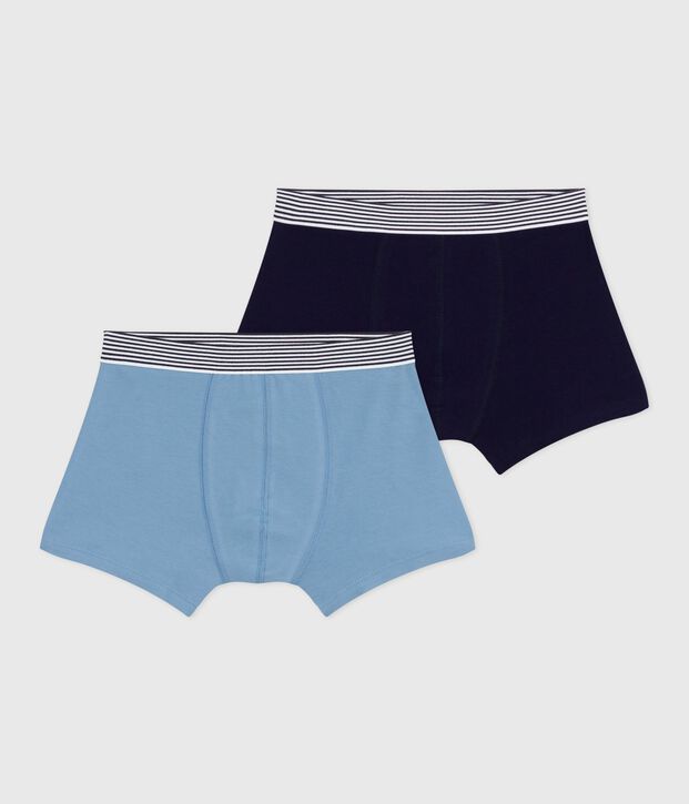 Lot de boxers enfant en coton et elasthanne uni multicouleur