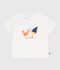 Tee-shirt b&eacute;b&eacute; en coton &agrave; manches courtes, motif mouette blanc