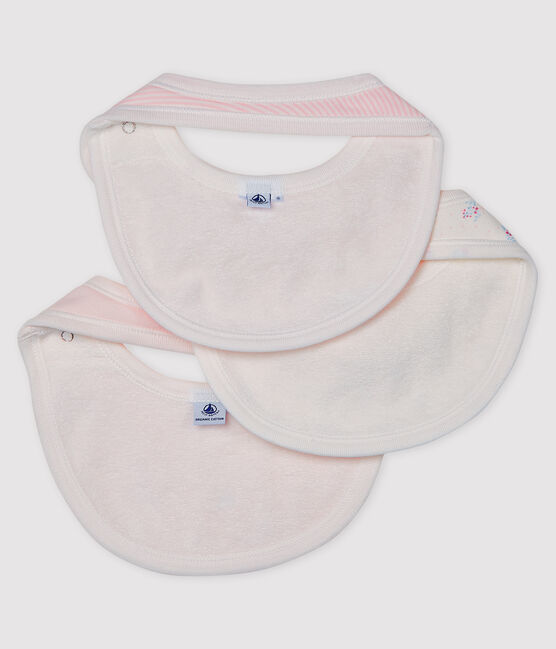 Trio de bavoirs bébé en côte variante 1