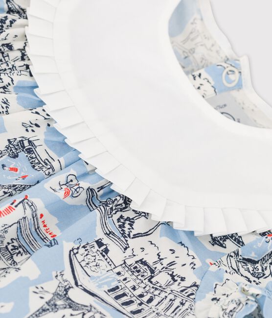 Robe imprimée Paris en popeline bébé blanc MARSHMALLOW/blanc MULTICO