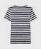 Tee shirt manches courtes iconique femme bleu SMOKING/gris BELUGA
