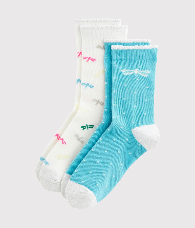 Lot de 2 paires de chaussettes enfant fille multicouleur