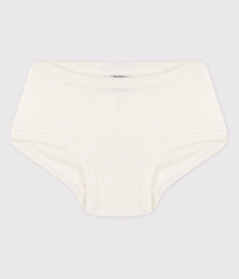Culotte petite fille en coton blanc MARSHMALLOW