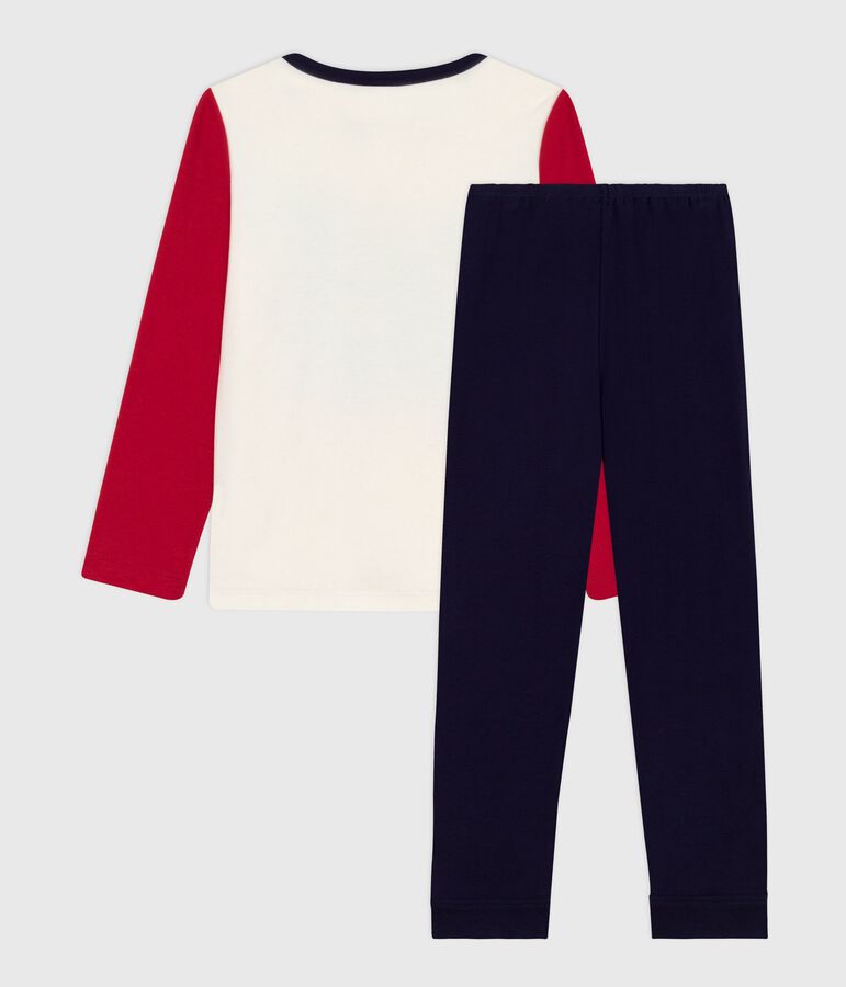 Pyjama enfant en coton bicolore bleu SOIR/ MULTICO
