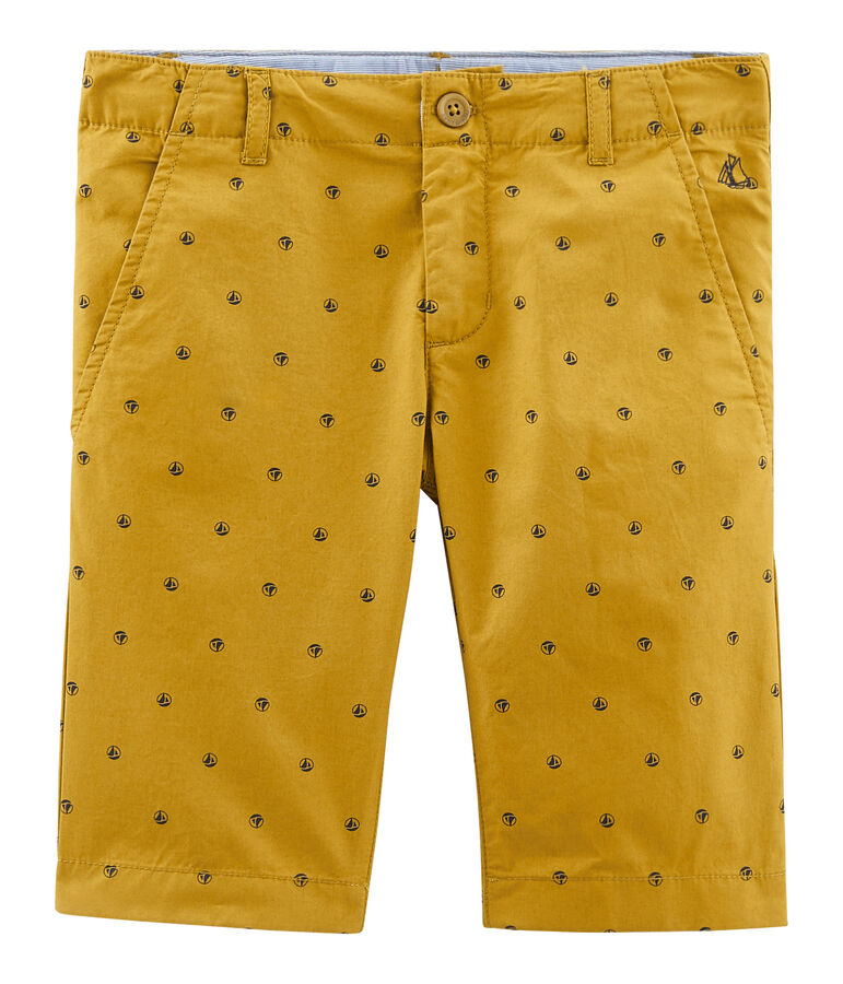 Bermuda enfant gar&ccedil;on jaune/beige