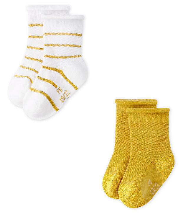 Lot de 2 paires de chaussettes l&eacute;g&egrave;res b&eacute;b&eacute; fille multicouleur