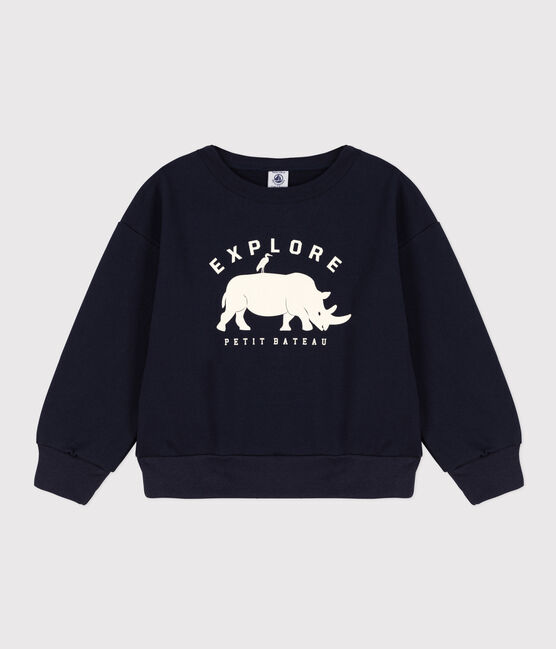 Sweatshirt en molleton enfant garçon bleu SMOKING