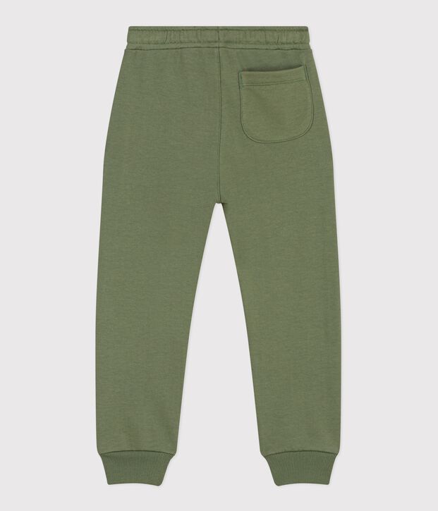 Pantalon de jogging enfant en coton uni vert