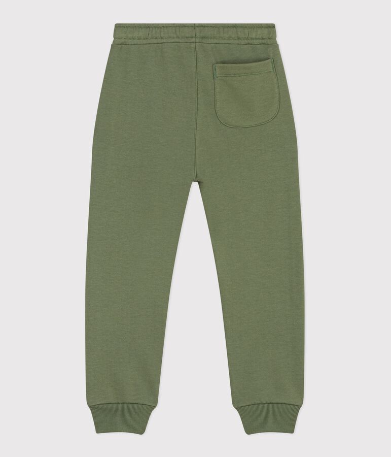 Pantalon de jogging enfant en coton uni vert