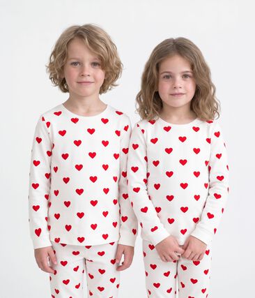 Pyjama fille imprimé cœurs en côte