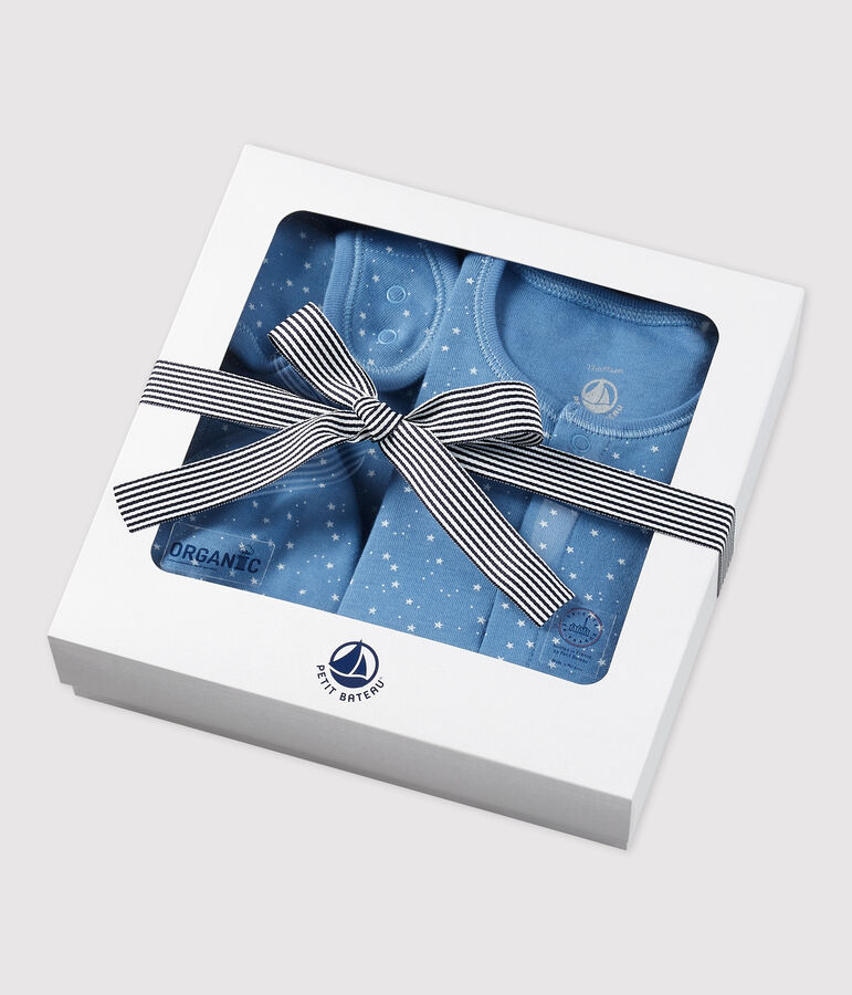 Coffret cadeau naissance petites &eacute;toiles b&eacute;b&eacute; en coton biologique multicouleur