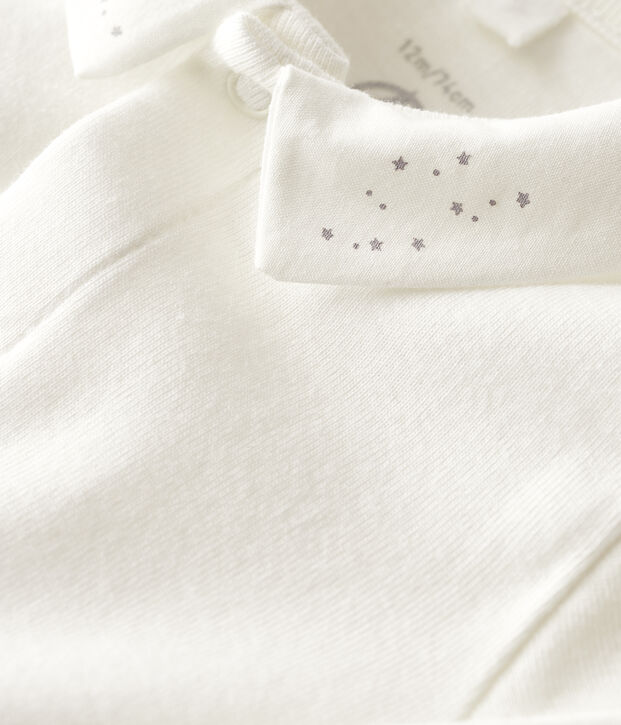 Body &agrave; col b&eacute;b&eacute; en coton biologique blanc