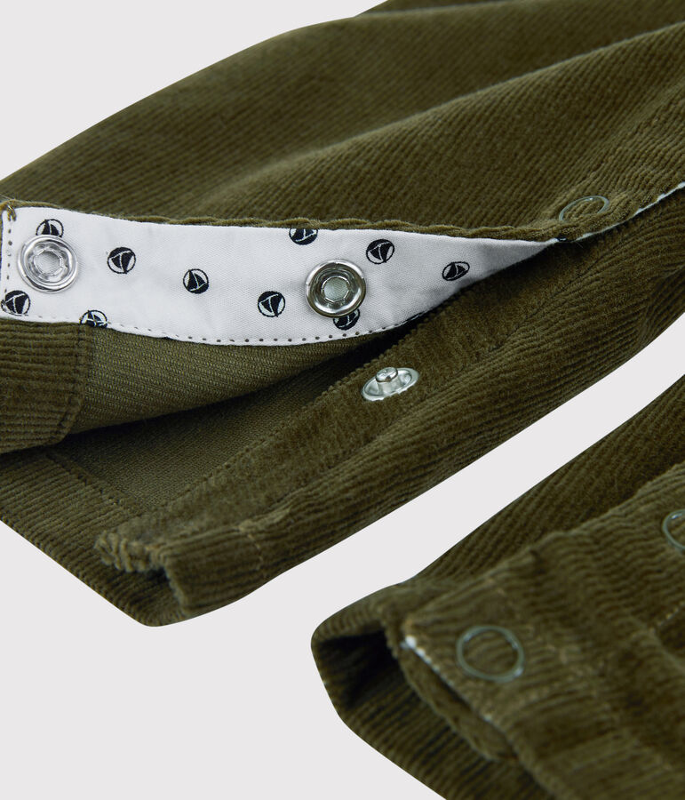 Salopette en velours b&eacute;b&eacute; vert