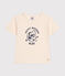 Tee-shirt manches courtes en jersey fin enfant garçon écru AVALANCHE