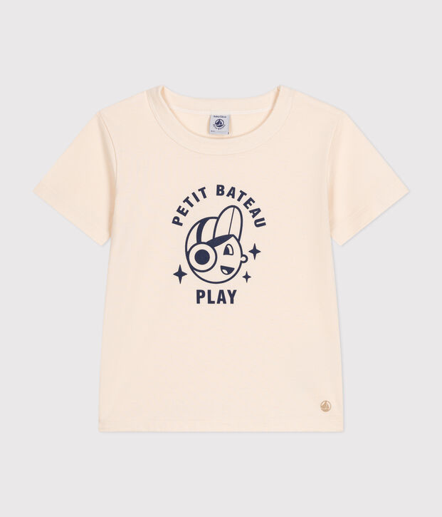 Tee-shirt manches courtes en jersey fin enfant gar&ccedil;on &eacute;cru