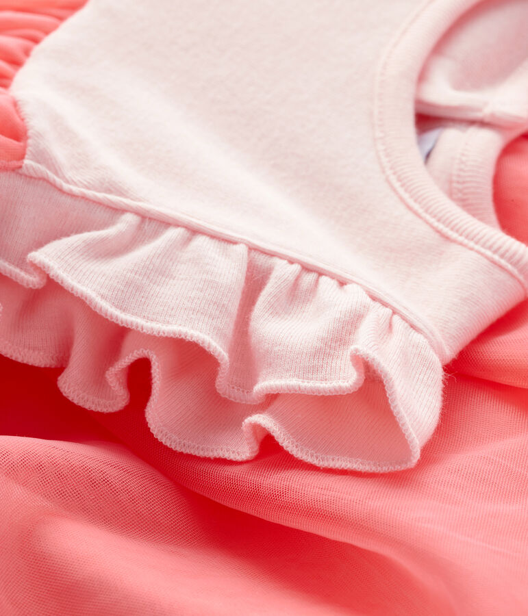 Robe body manches courtes b&eacute;b&eacute; fille rose