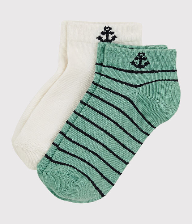 Lot de 2 paires de chaussettes basses enfant fille-gar&ccedil;on multicouleur